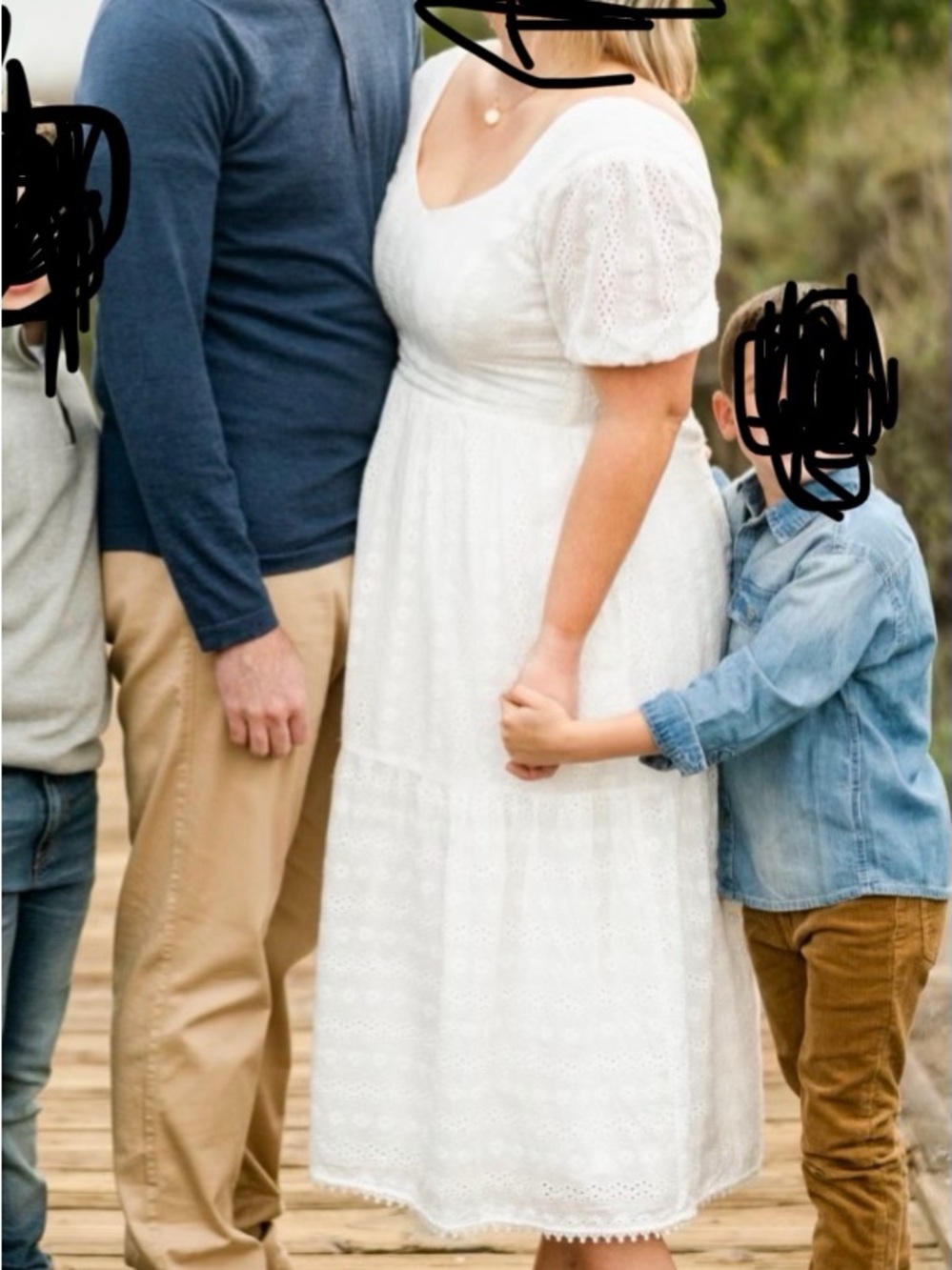 Lost + Wander White Eyelet Midi Dress